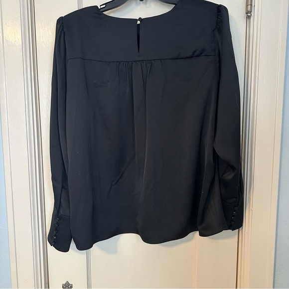 Gibson Latimer Shirt Black Feminine Romantic Rosettes & Covered Buttons Size XXL - Picture 3 of 12